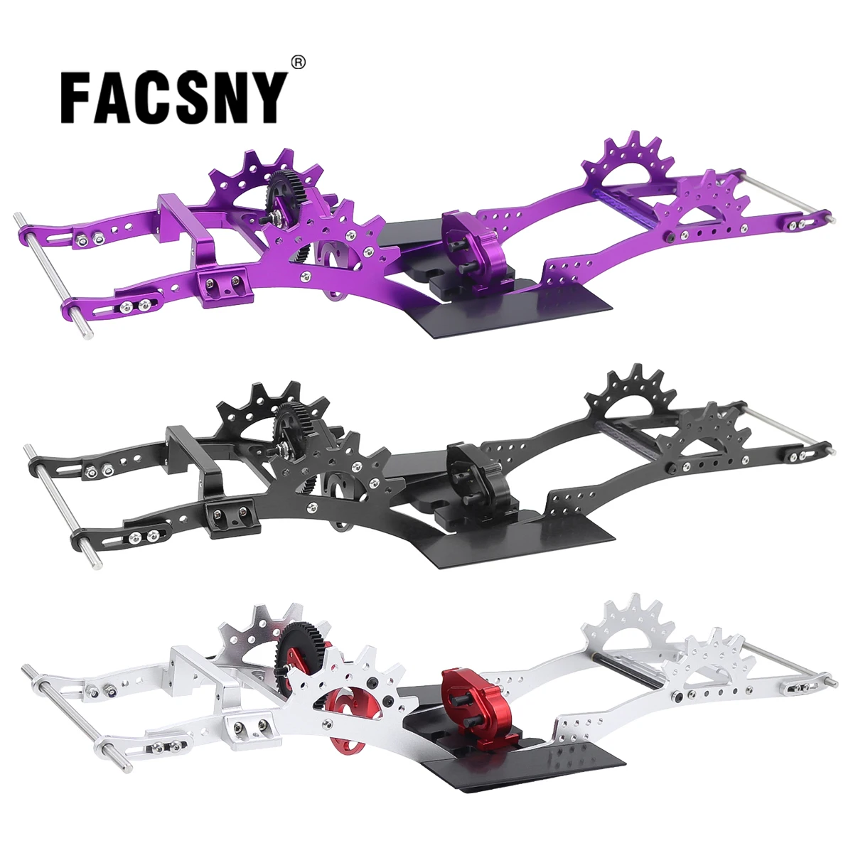 

CNC Aluminum LCG Chassis Rails Gearbox Set CMS Servo Panhard Mounts Bumper For 1/10 RC Crawler SCX10 Capra Axle Rigs Comp Builds