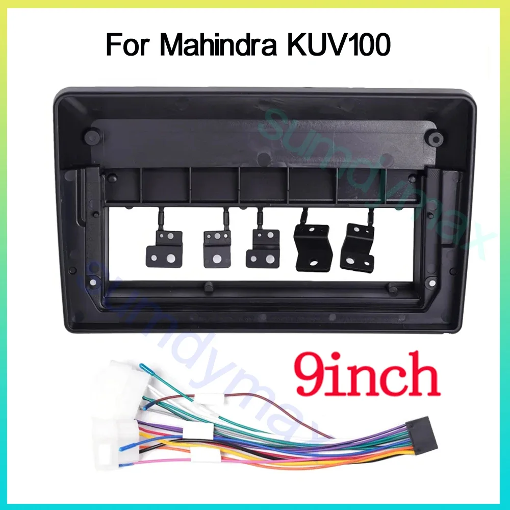 9 Inch Car Radio Frame For Mahindra KUV100 KUV 100 2 Din Stereo DVD Fascia Dashboard Panel Mounti Installation Trim Cover