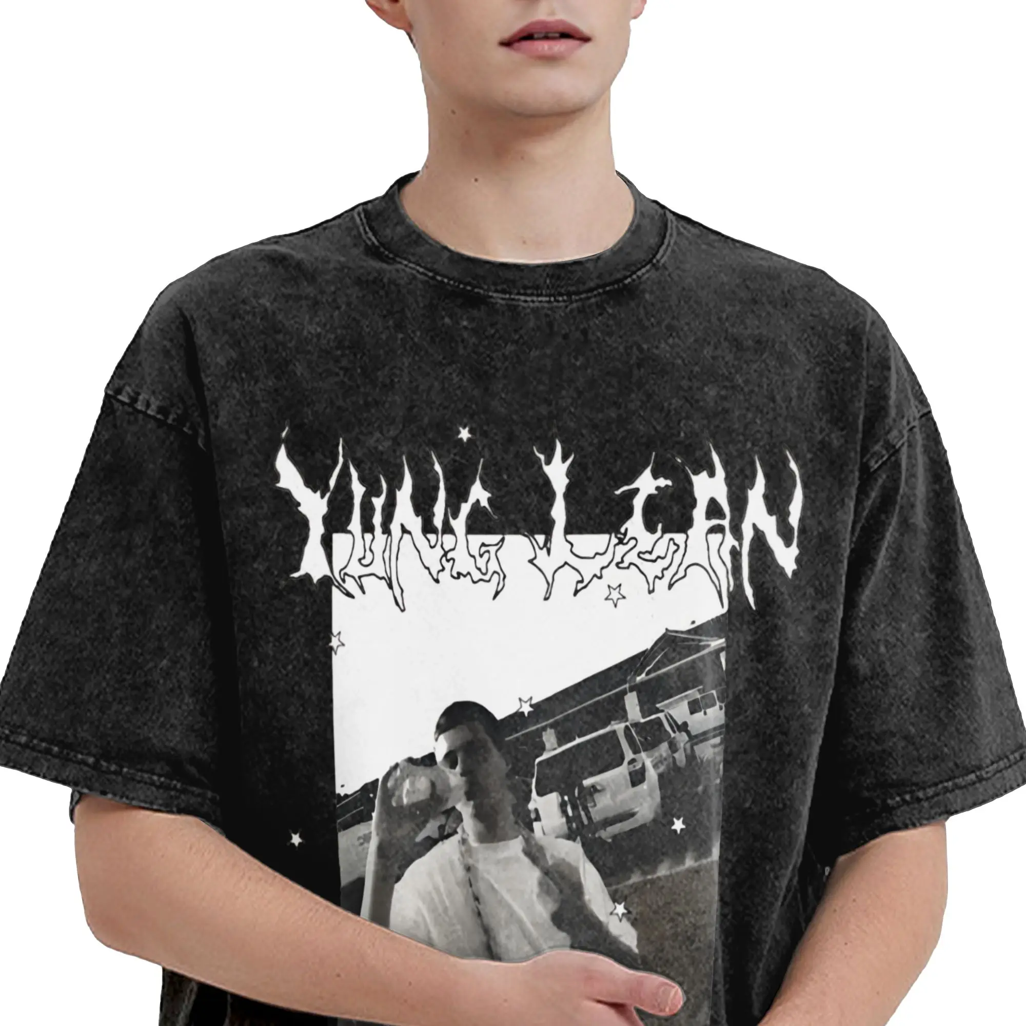 Yung Lean Warlord  T Shirt Hip Hop Washed Cotton Harajuku T-Shirts  Cool for Men Women Streetwear Summer Tee Shirt