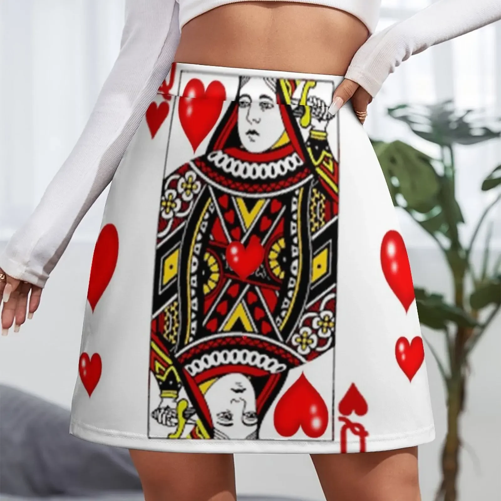 QUEENOF HEARTS SUIT CASINO PLAYING FACE CARD VALENTINES Mini spódniczka krótkie spódniczki dla kobiet spódnice damskie trend 2024