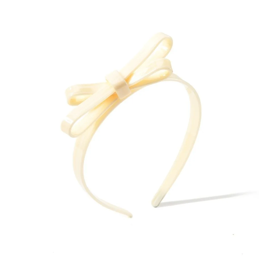 

Simple Headwear Polka Dot Hair Hoop Waterproof Thin Bow Headband Anti-slip Solid Color Acetic Acid Hairband Wash Face