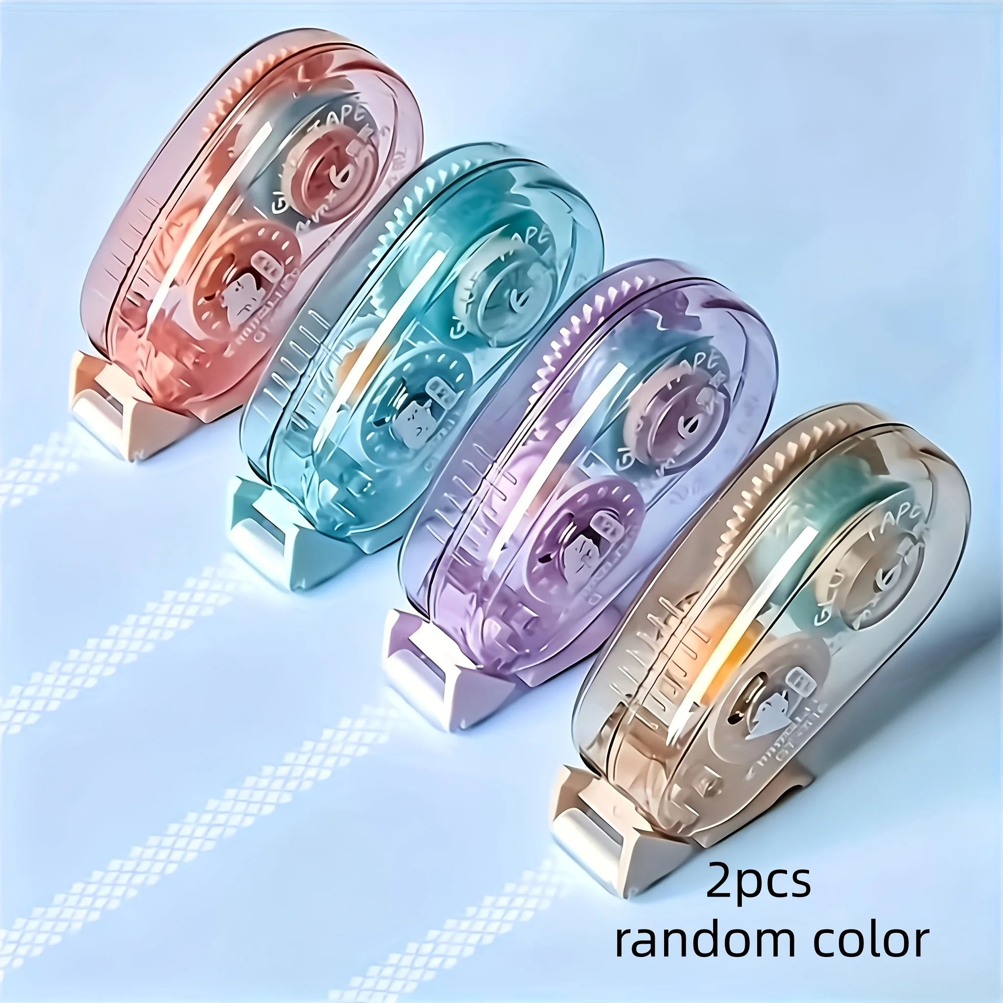 

2Pcs Random Color Pattern 0.23" X 157" Double Sided Dot Adhesive Tape Acid Free Transparent Tape Crafts Scrapbooking