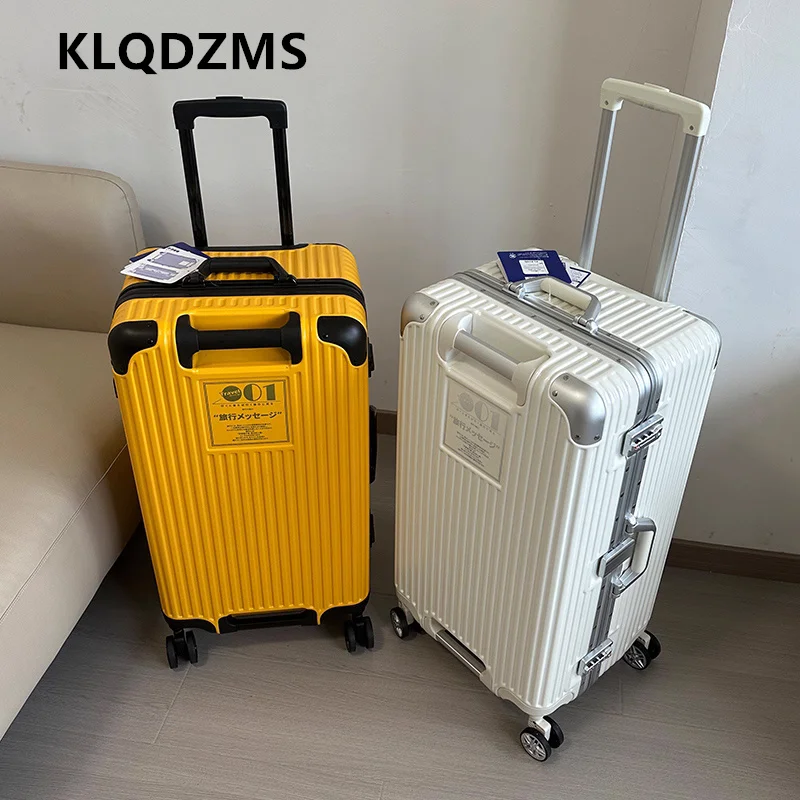 KLQDZMS Aluminum Frame Suitcase Large Capacity Trolley Case 26
