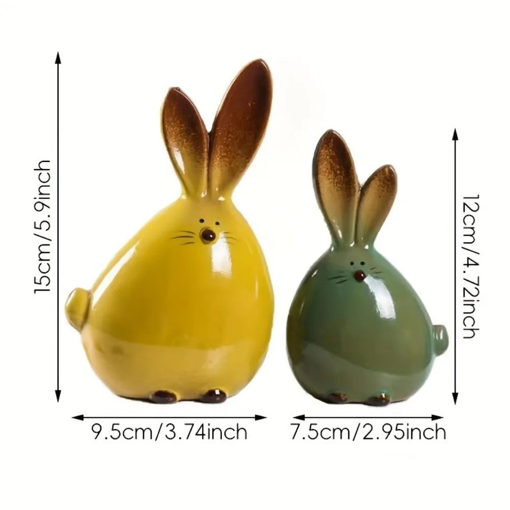 Chinese Ceramic Ornaments Modern and Simple Living Room TV Cabinets Long Eared Rabbit Ornaments Living Room Decoration