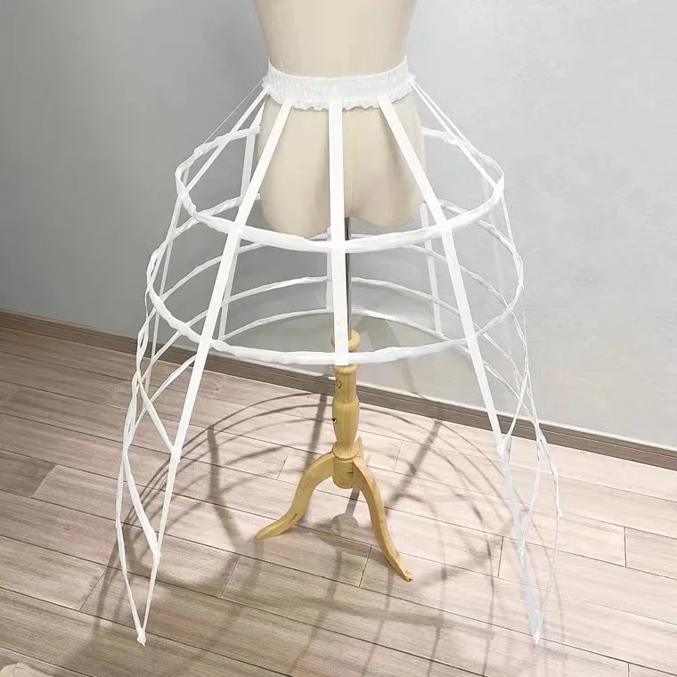 

Adjustable Hollow 5 Layer Large Bird Cage Skirt Supporting Fish Bone Wedding Dress Long Skirt Petticoat Performance Accessories