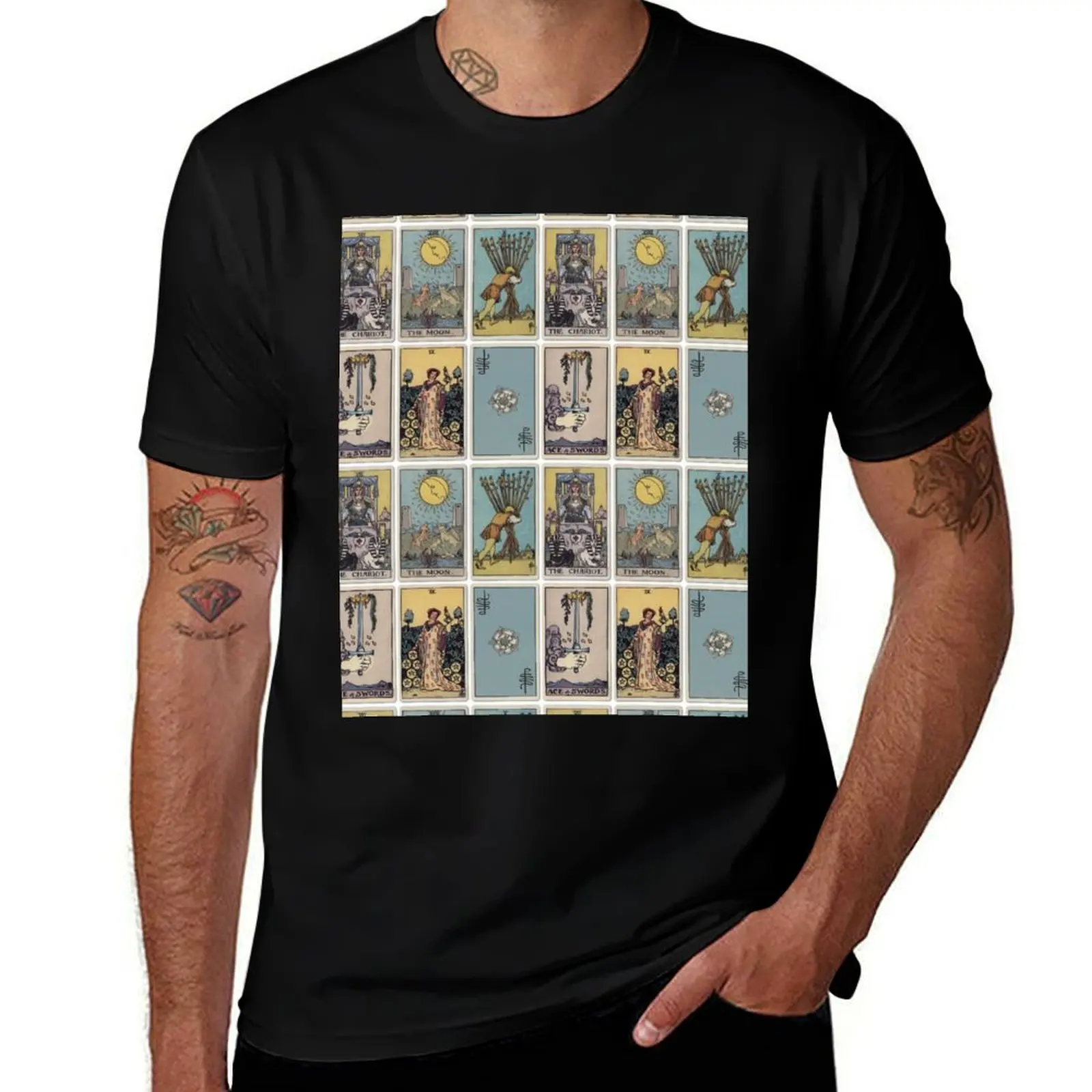 

6 Tarot Card T-Shirt Luxury man aesthetic clothes fashion shirts t shirts men