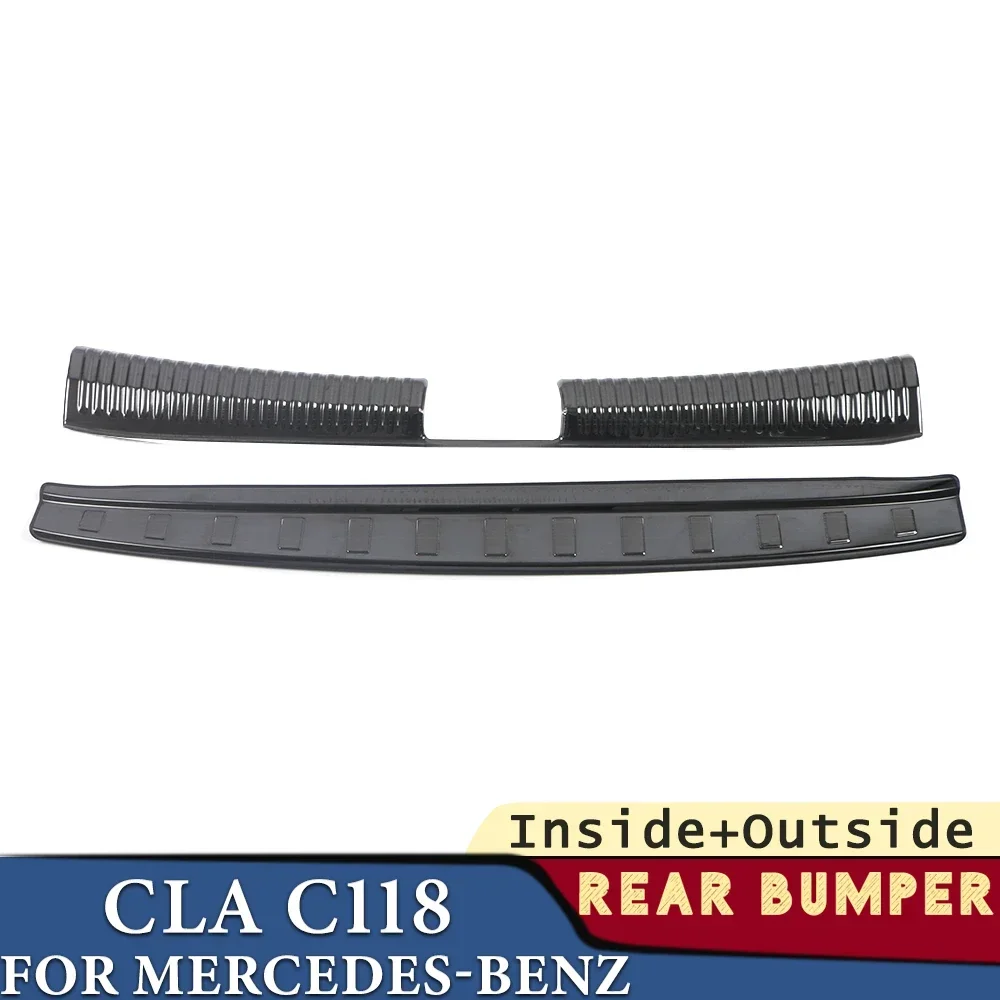 

Trunk Bumper for Mercedes-Benz CLA C118 2019-2024 Car Accessories Stainless Rear Fender Protector Cover Sticker Decoration