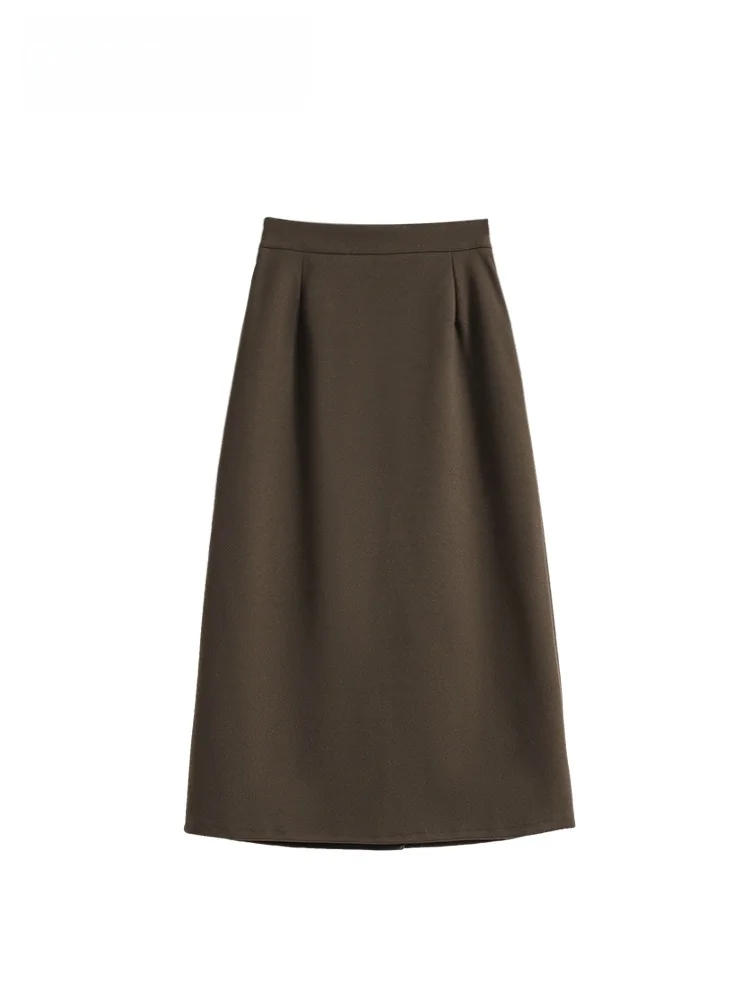 

Faionable A-Line Skirt for plus Size Women High Waist Design Spring Season Thiened Polyester Fabric Commute Sle