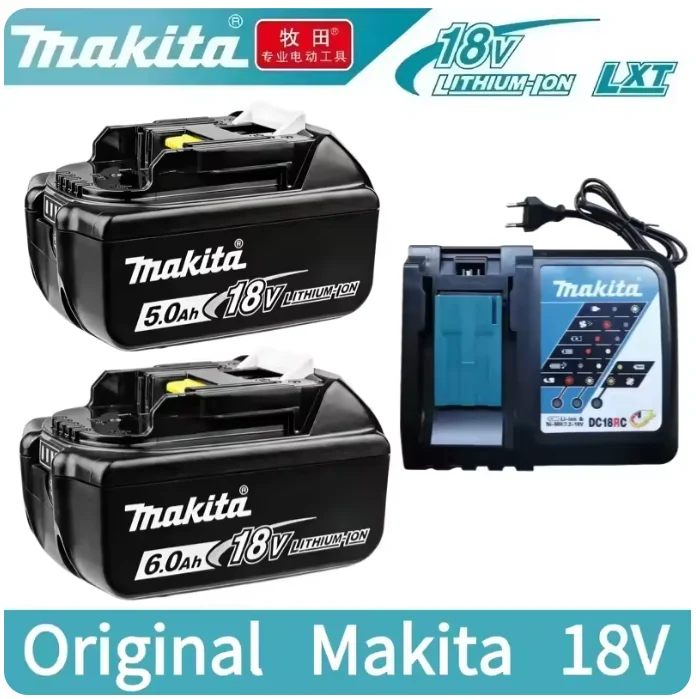 original Makita 18V battery 6.0AH 3.0AH rechargeable battery, Makita 18V charger BL1860B BL1830B power tool battery
