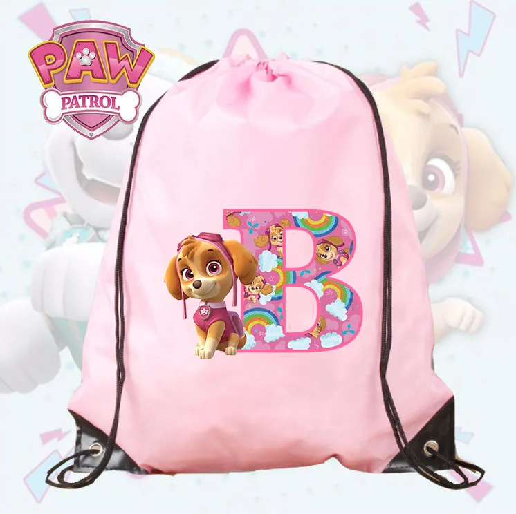 Paw Patrol Girls Drawstring Bag Sports Waterproof Backpack Bundle Pocket Terylene Basketball Bags Cartoon Anime Birthday Gift