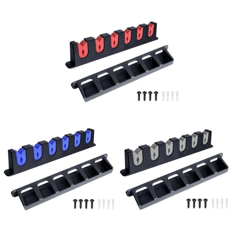 6-Rod Fishing Rod Holders Wall-mounted Pole Rack Vertical Rod Stand for Garage, Cabin and Basement Fishing Accessories