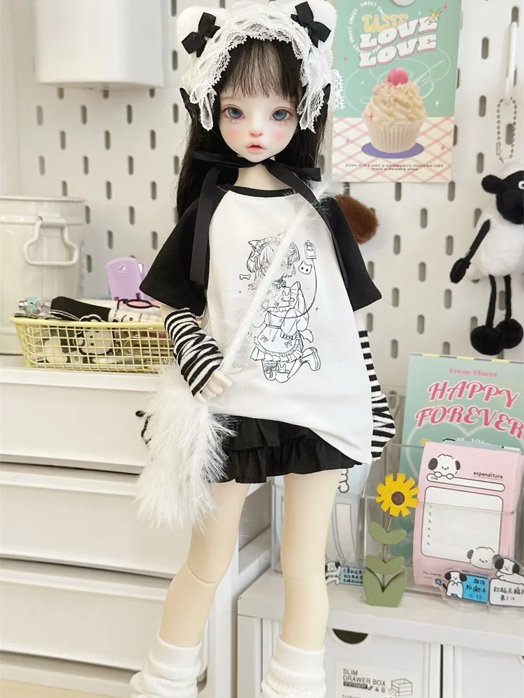 1/4 BJD Doll Clothing Accessories Dolls Skirt T-shirt Sweet Bag For Grils Boys DIY Gift