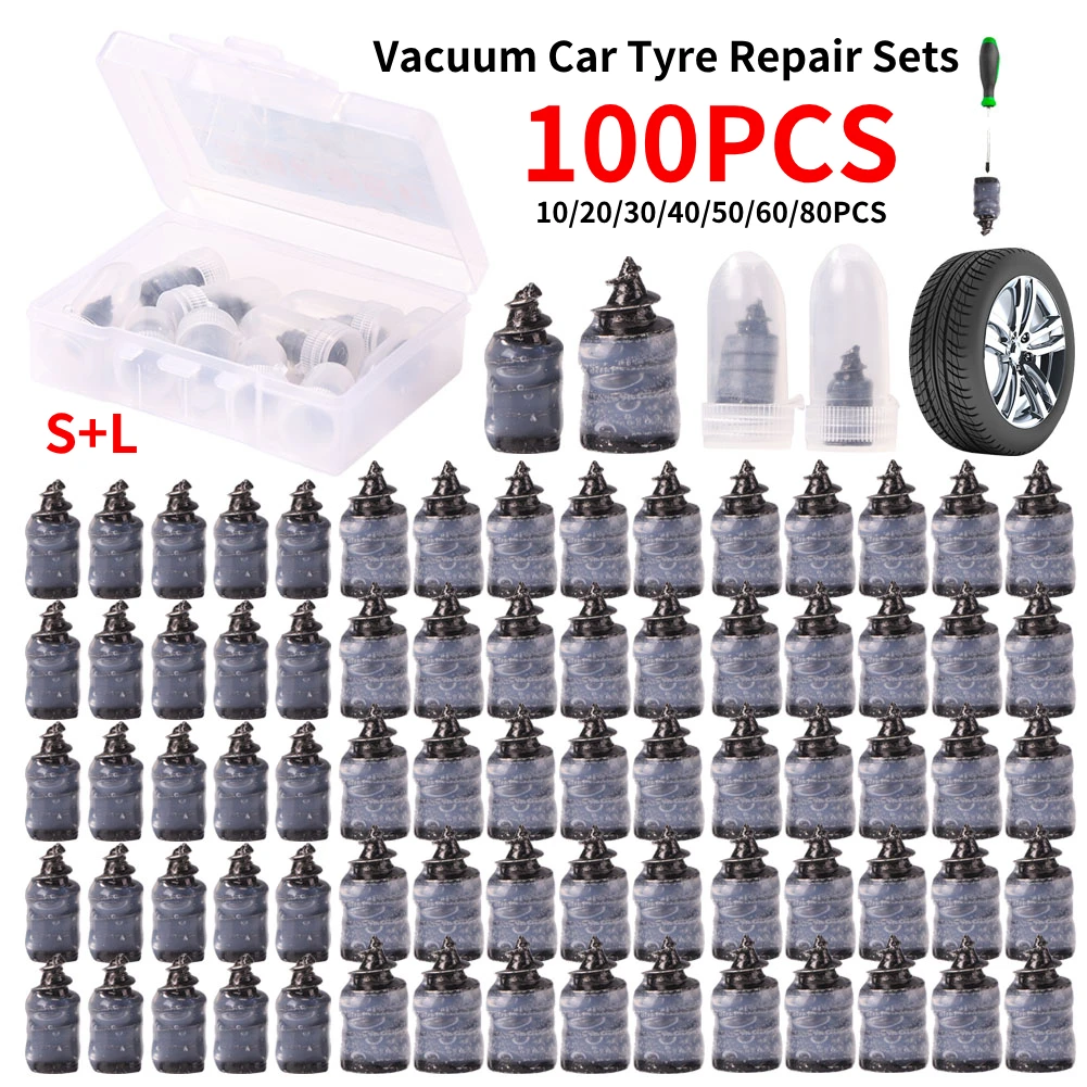 100-10PCS Universal Vacuum Car Tyre Repair Rubber Nail For Car Motorcycle Scooter Tubeless Tire Repair Kit Glue Free Tire Nails