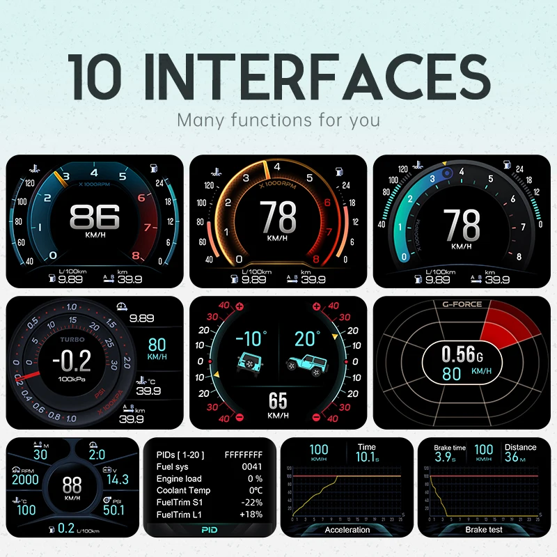 Carro HUD Head Up Display Meter, OBD2 + Navegação GPS, Auto Ferramenta de Diagnóstico, Gauge HUD, Novo, 2022, OBD2