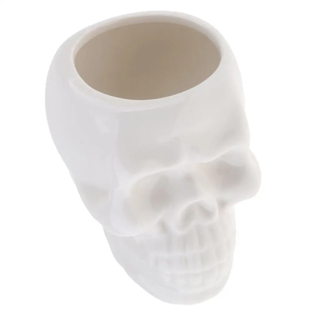 Ceramic Skull Head Planter Unique Flowerpot Head Vivid Halloween Decoration for Home Office Table