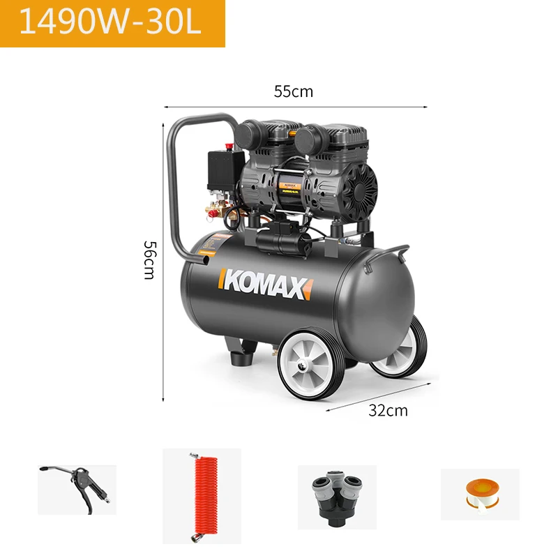 Silent Oil-free Air Compressor 30L Portable Air Compressor Spray Painting High-pressure Air Pump Automotive Air Compressor