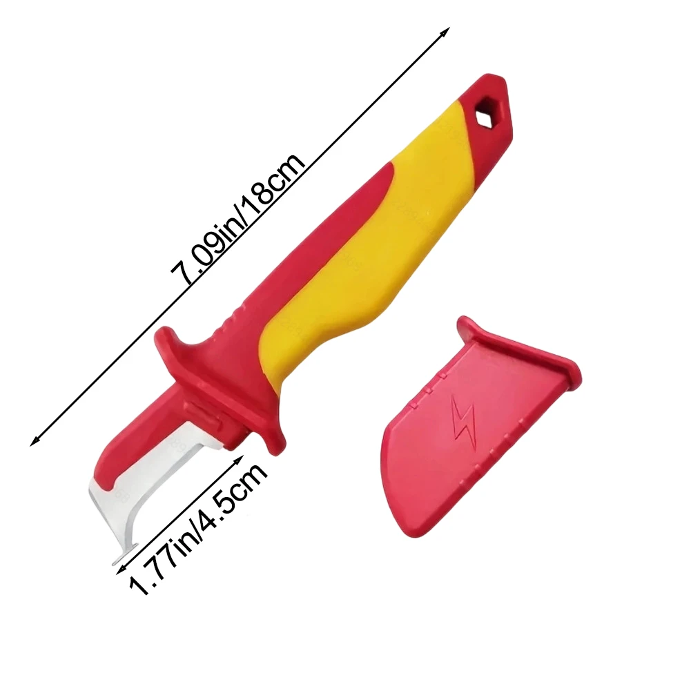 Professional Insulated Cable Set Straight And Curved For Electrician Wire Cutting Stripping Rubber Grip Tool