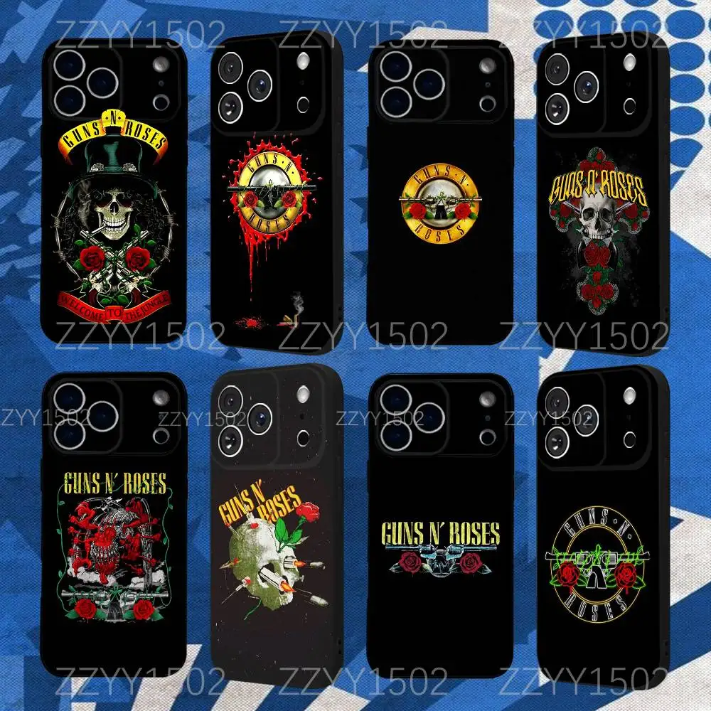 

Anime G-Guns N Roses Phone Case For iPhone 17,16,15,14,13,12,Pro,Max,Plus,E,SE4,Air,Mini Black Funda Shell
