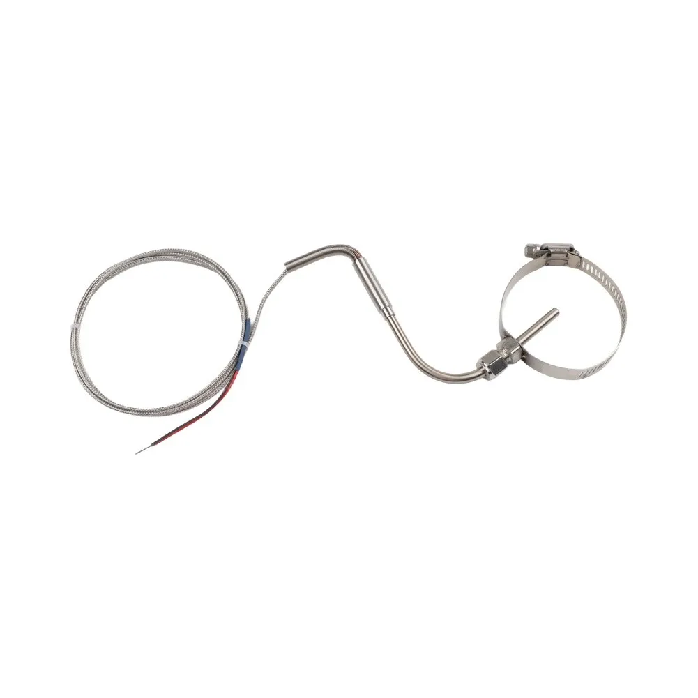 for egt Right Angle Temperature Probe for K Type 80x5mm with 3 3Ft Stainless Steel Mesh Cable for Industrial Temperature Sensing