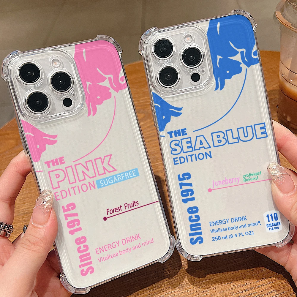 Nueva Funda para Teléfono con Diseño de Bebida Energética Bull, para iPhone 17 16 15 14 13 12 11 Air Pro Max X XR XSMax 7 8 Plus, Antigolpes, Transparente