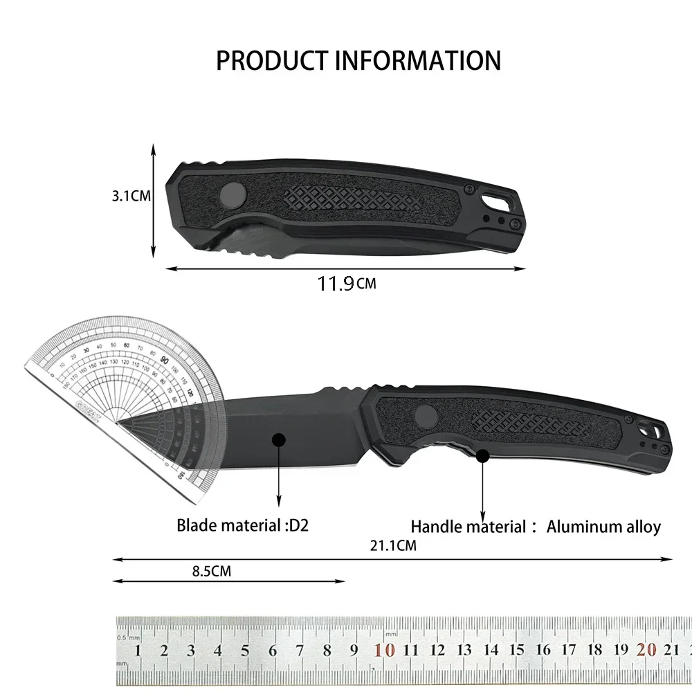 AU TO KS 7105OLBLK Launch 16 High Quality Folding Knife CPM-M4 Blade Aluminum Handle Knife Hunting Survival Multi Purpose Tool