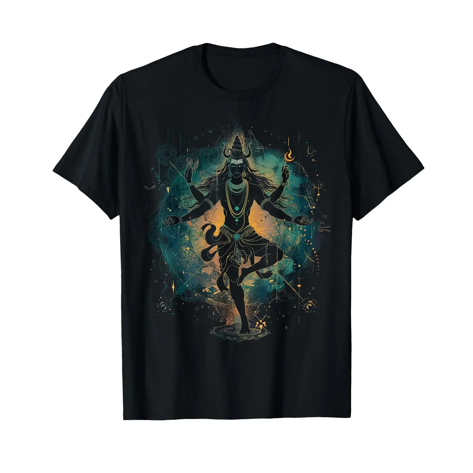 Shiva Spiritual Hindu God Tandava Dance Yoga Meditation T Shirt vintage Washed Unisex Slightly Stretched Stylish