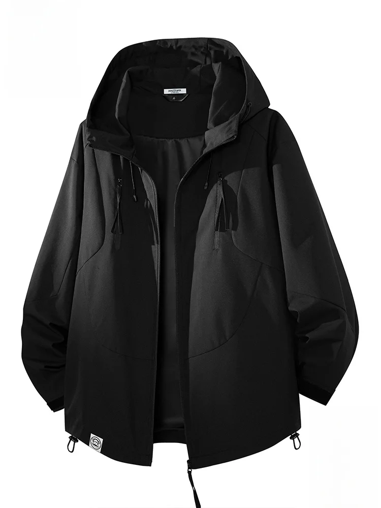 

Мужская повседневная куртка Paul Frank свободного кроя с капюшоном, ветрозащитная, из полиэстера, с длинными рукавами, на молнии, однотонная, для осени