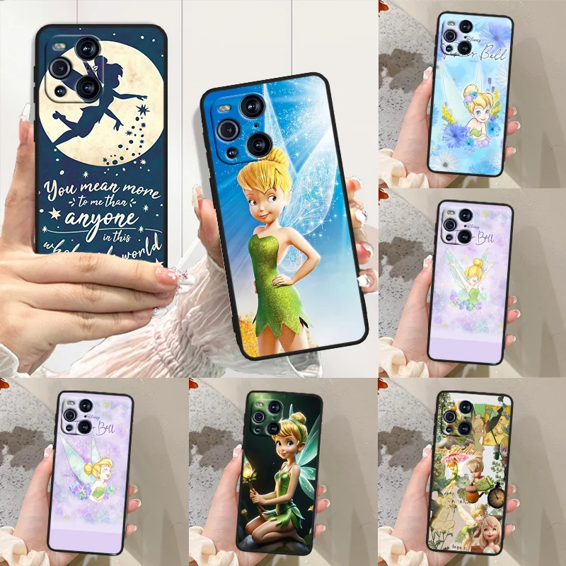 

Tinker Bell Black Phone Case For OPPO Find X2 X3 X5 Reno 5 6 7 8 10 11 Lite Neo Pro Plus 4G 5G Funda Soft Cover Shell Capa