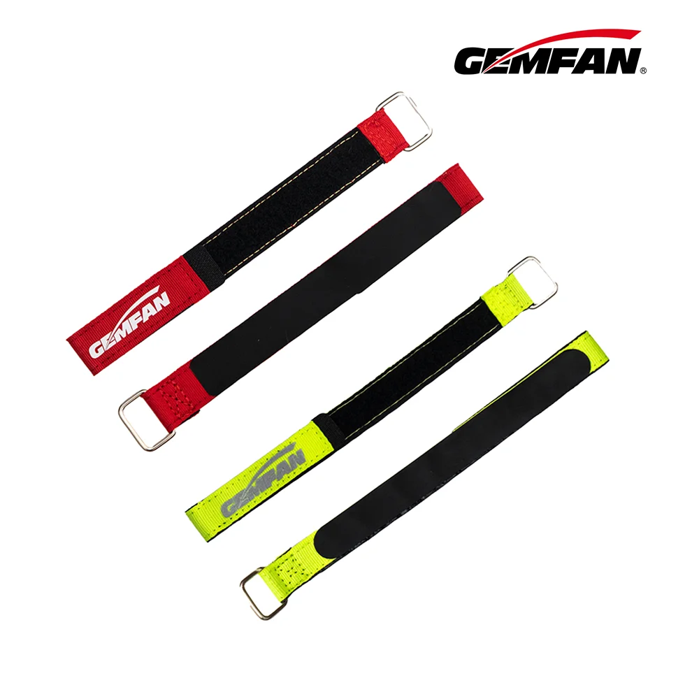 Gemfan High-Strength Anti Skid Woven LIPO Battery Strap 16X250mm FluoYellow / 20X250mm Red for FPV Freestyle Drone