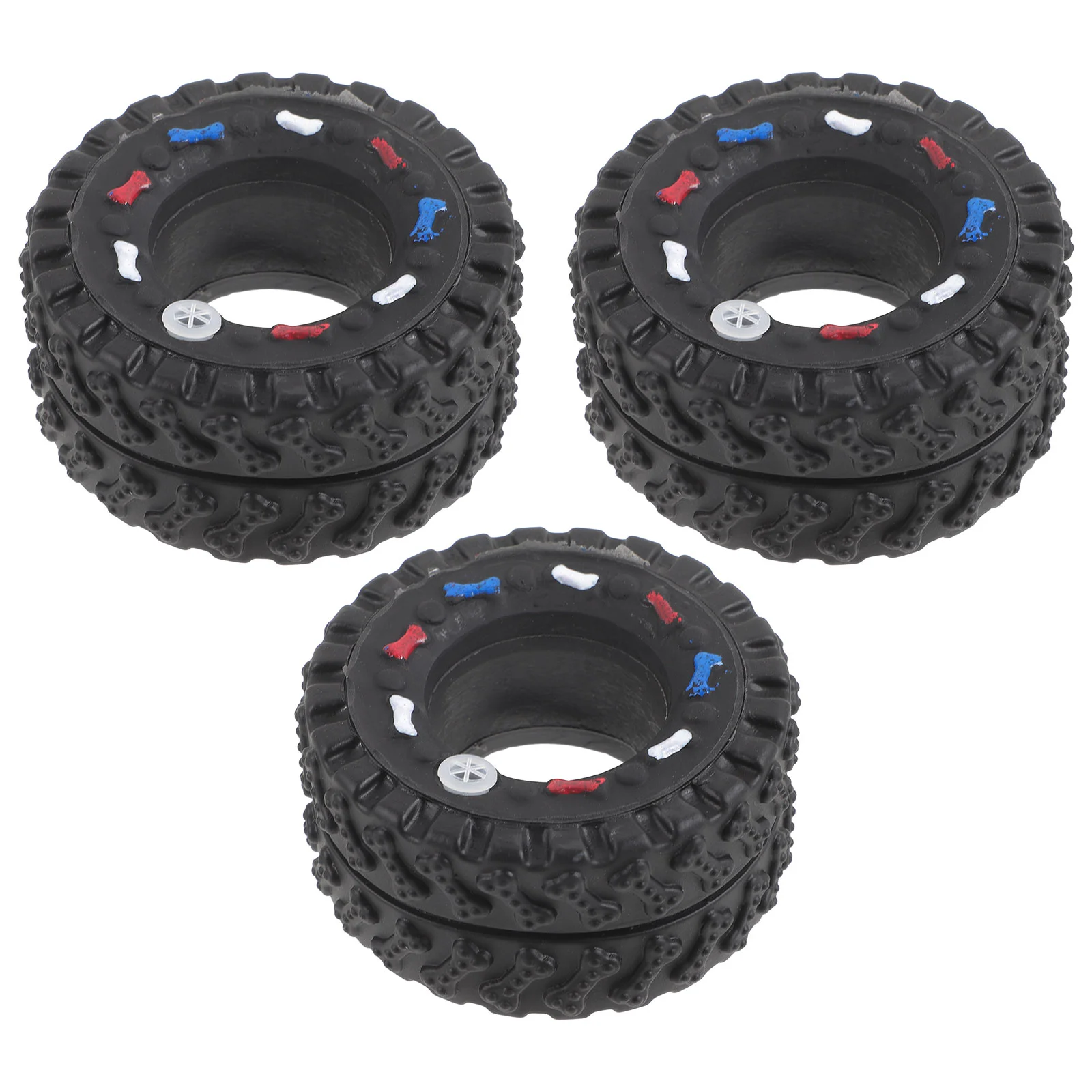 

3 Pcs Tire Dog Toys Squeaky Small Baby for Dogs Vinyl Cartoon Interactive