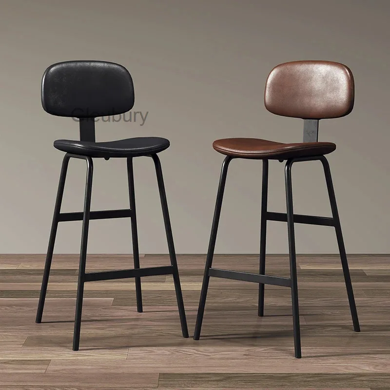 High Stool Bag Industrial Soft Style Relax Wrought Iron Simple Modern Bar Stools Italian Design Taburetes De Bar Furniture