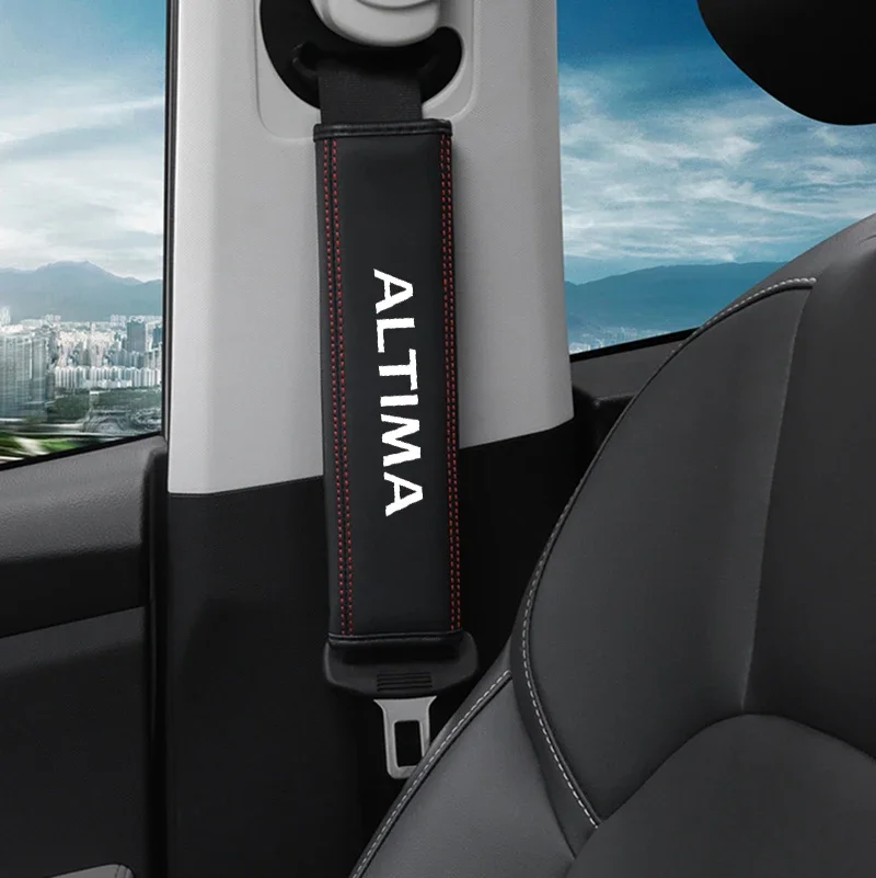 for Nissan altima 2013 2014 2015 2017 2019 2020 1pc Cowhide Car Interior Seat Belt Protector Cover For car Auto Accessories