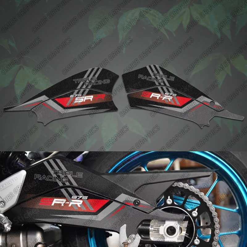 Motorcycle Swing Arm Chain Cover Decal Rotating Shaft Swingarm Stickers For CFMOTO CF MOTO 675SR-R 675 SR-R