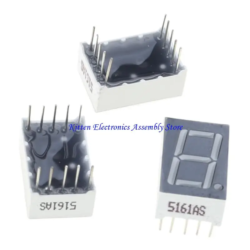 96GD 10PCS Digital Tube Segment Common Anode Red 1 Bit digital Tube 0.56inch Red LED Display