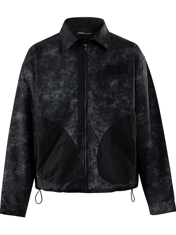 

Ретро-куртка из американской замши с эффектом окрашивания, мужская, с дизайнерскими вставками, воротником-стойкой, весенне-осенняя, для мотоциклистов