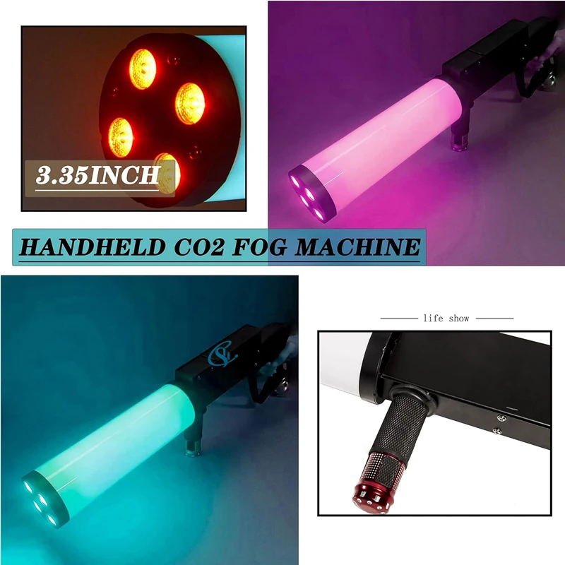 Imagem -03 - Handheld Colorido Led Smoke Gun Rgb Fog Machine Stage Effect Atomizer Co2 Casamento dj Disco Party