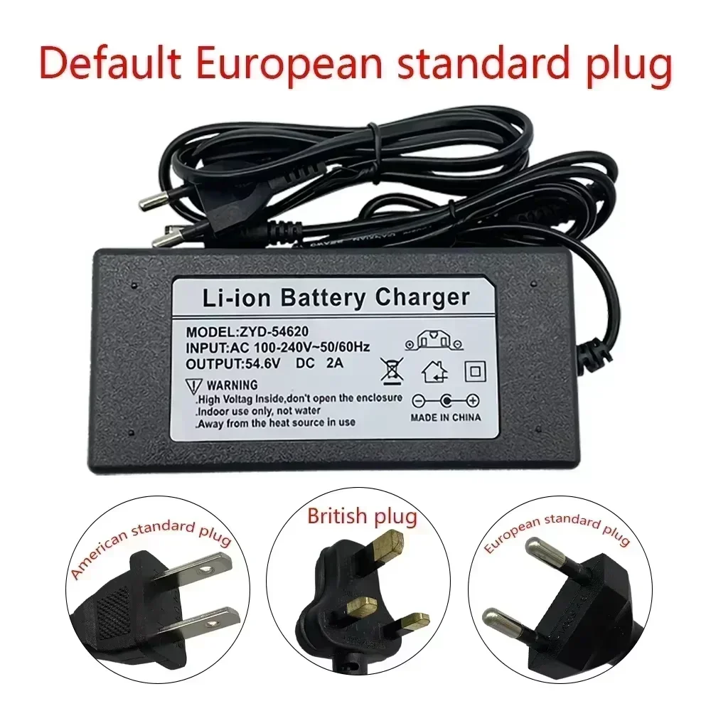 New 48V 120000mAh 2000W 13S3P XT60 48V Lithium-ion Battery Pack, Lithium Iron Phosphate Battery 120Ah and 54.6V Charger