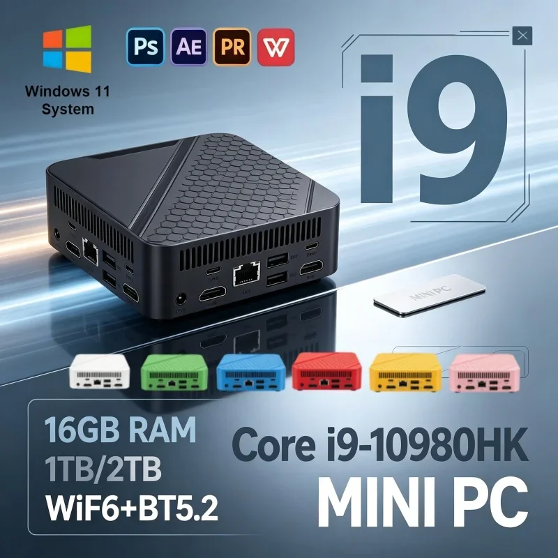 New Arrival Blast-Speed Pocket Mini PC Intel I9 10980HK 16GB RAM 1/2TB SSD WIFI6 BT5.2 Win11 4K Gaming Desktop