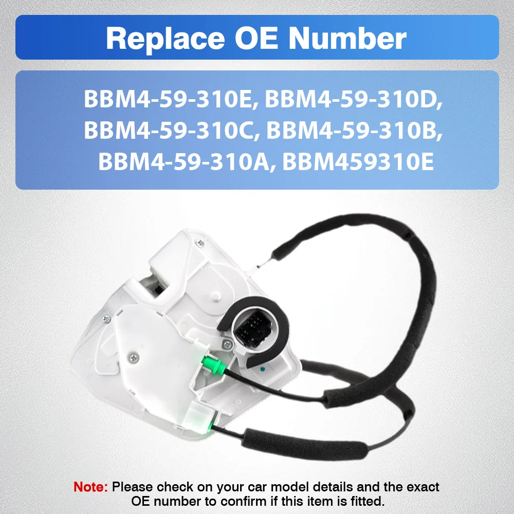 Front Left Door Lock Latch Actuator BBM4-59-310E, BBM4-59-310D For Mazda 3 Mazdaspeed, S, i 2.0L 2.3L  2.5L  L4 Gas 2010-2013