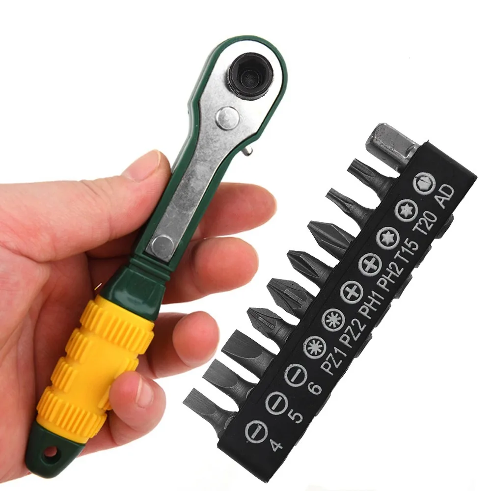 New Steel Ratchet Screwdriver L-shaped Mini Turning Wrench Small Space Durable Right Angle Screwdriver Home