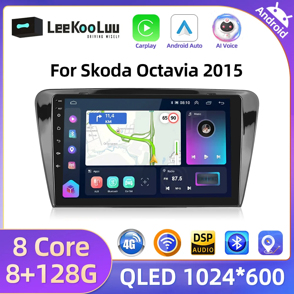 

Leekooluu 10.1" Carplay Android Auto Car Radio Stereo GPS Receiver 2Din Multimedia Player For VW Volkswagen Skoda Octavia 2015