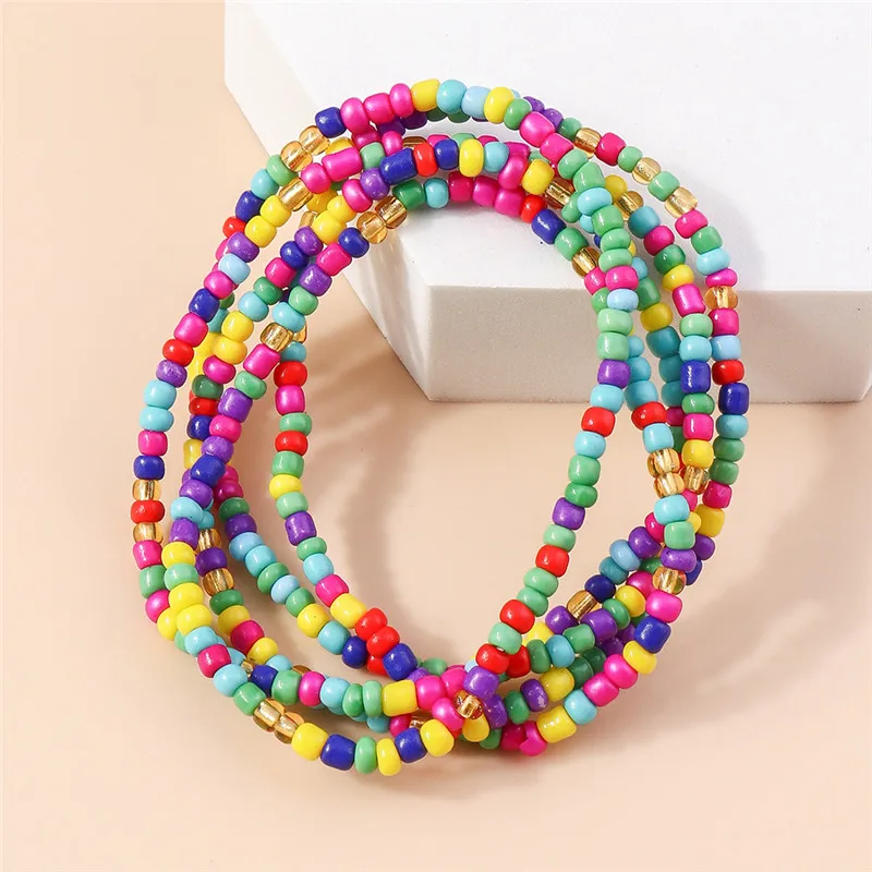 Böhmisches handgefertigtes Perlenarmband für Frauen, Sommer, mehrschichtig, bunte Perlen, Kette, Armreifen, Mädchen, Boho-Schmuck, Großhandel in großen Mengen – Detail 9