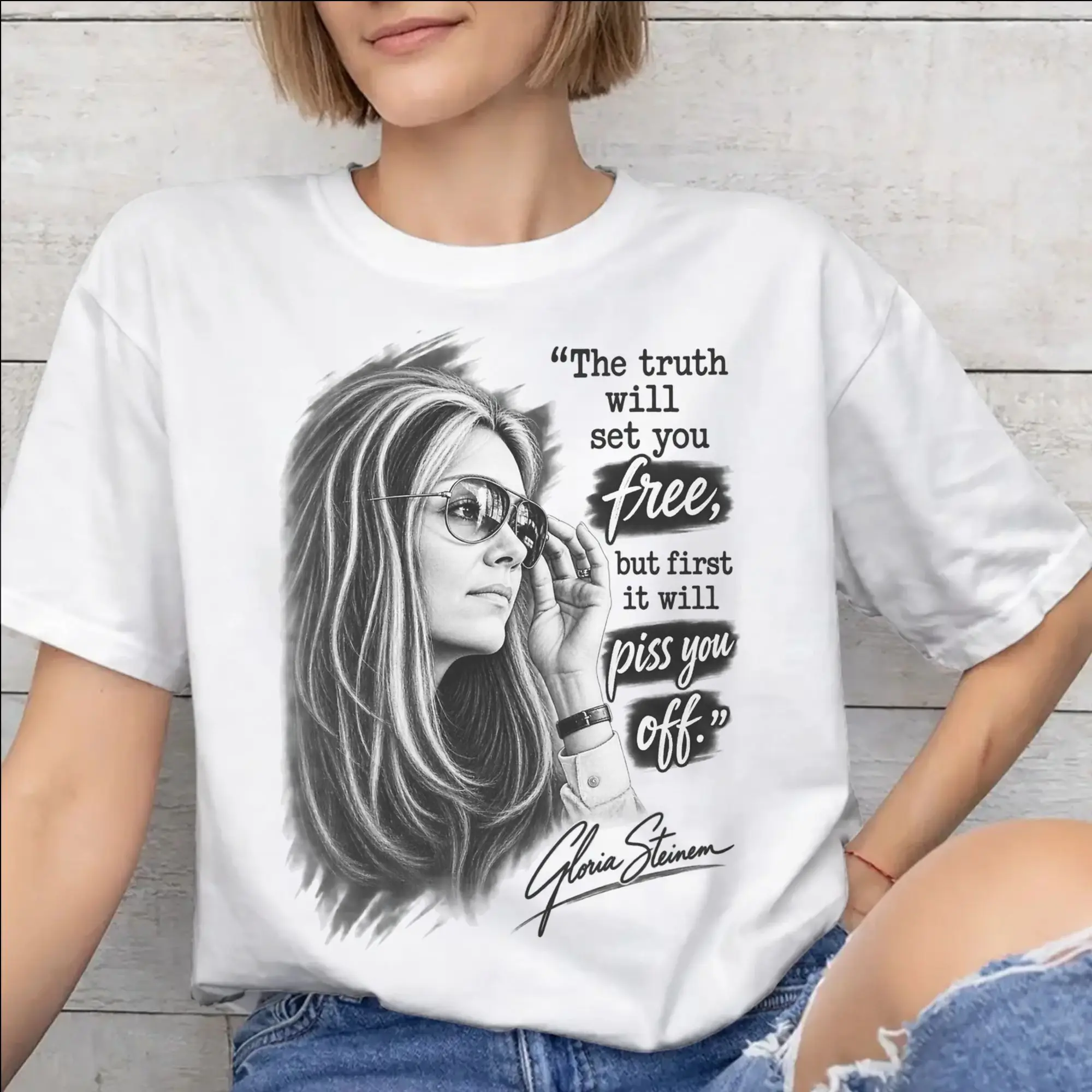 Men Women Graphic RIP Gloria Steinem  T Shirt Tee 100% Cotton  T-shirts Clothes