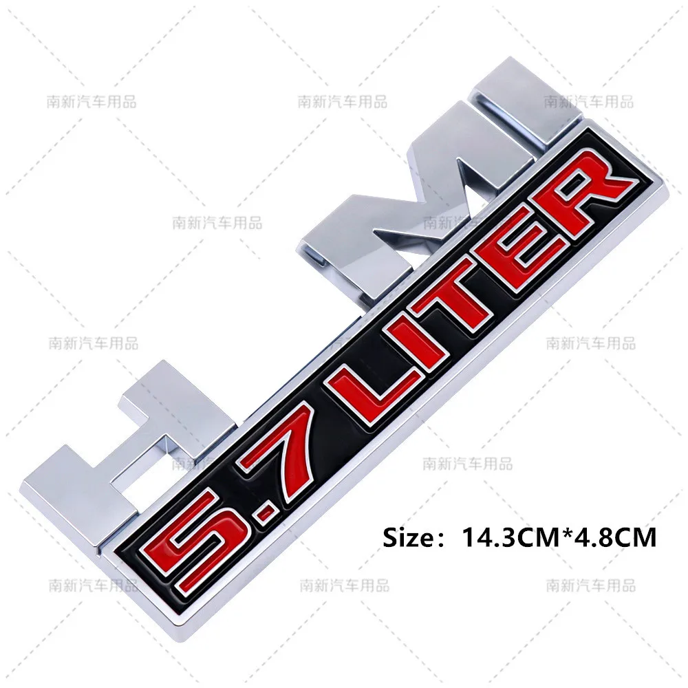 ABS Hemi 5.7 Liter Car Fender Stickers Engine Badge Rear Trunk Emblem For Caliber Journey Caravan Ram Viper Avenger Challenger