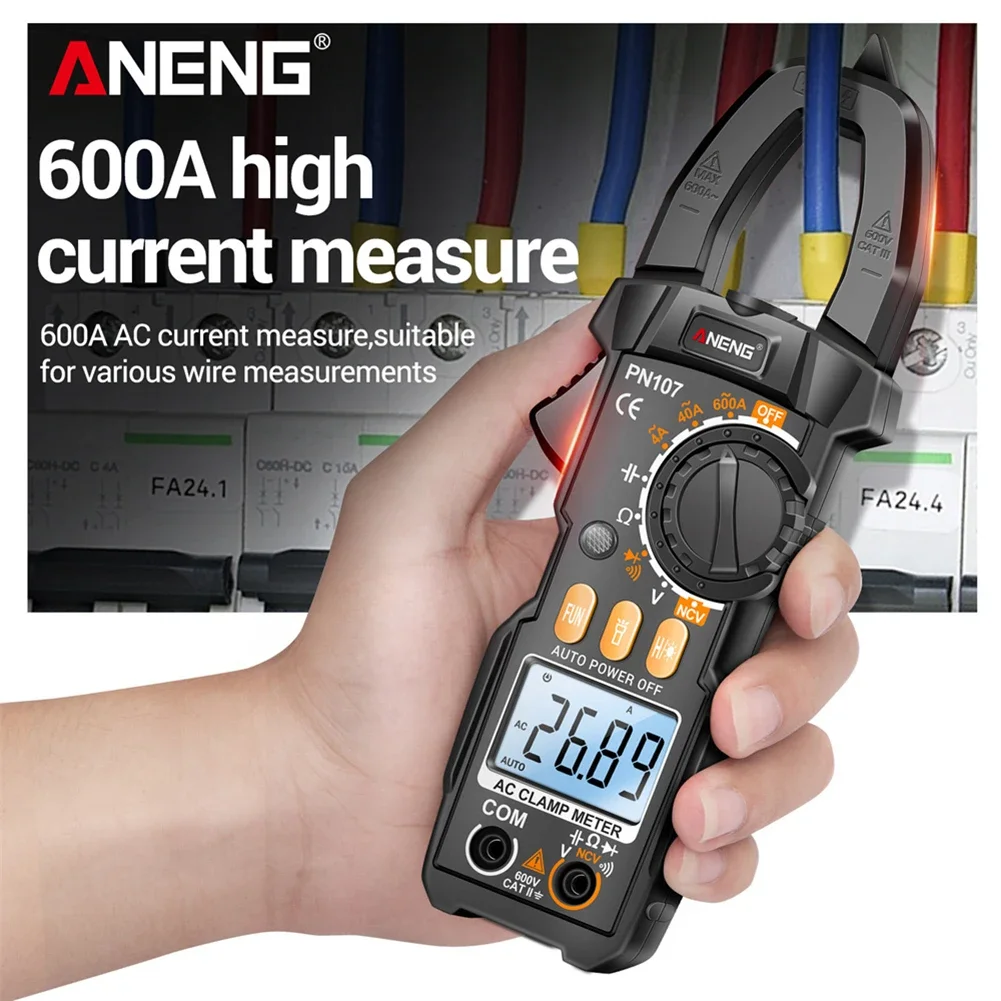 Aneng Pn107 4000 Telt Digitale Klem Meter 600a Ac Stroom Tester Voltmeter Ampèremeter Ncv Diode Professionele Elektricien Gereedschap