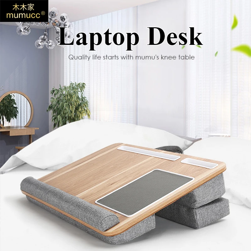 MUMUCC Laptop Desk with Adjustable Desktop Angle Cushion, Device Support, Mouse Pad and Telephone Support -17 Inch Laptop