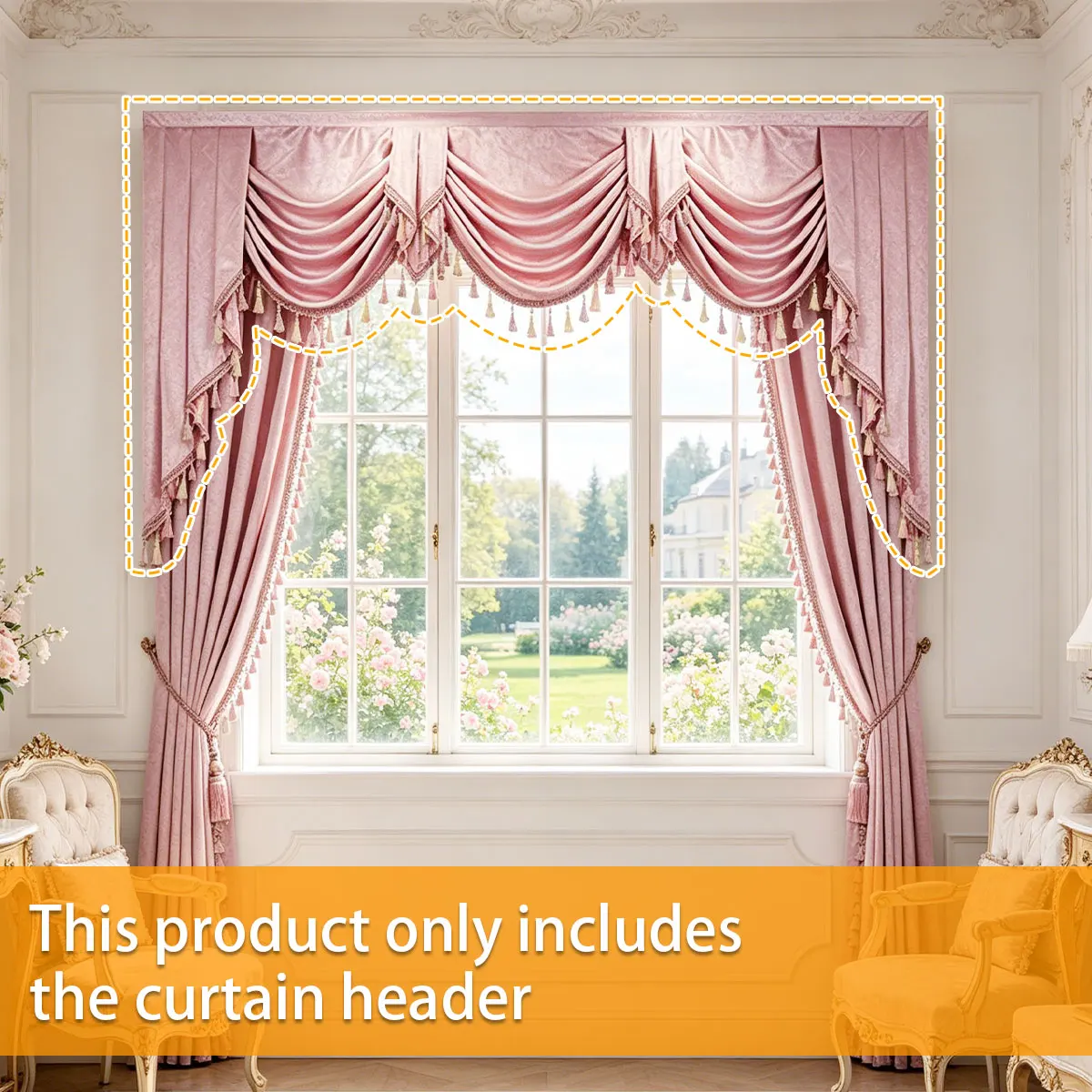 

1pcs Velvet Curtain Valance, Custom High-End Valance for Living Room & Bedroom (Curtain Not Included)