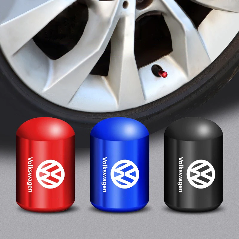 4Pcs Metal Car Wheel Valve Caps For Volkwagen Touran TSI TDI Beetle Scirocco Bora MK4 MK6 MK5 MK7 GTI Touareg Polo Tiguan Jetta