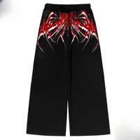 Dark Y2K Unisex Streetwear Jogging Pants for Men and Women, Casual Loose Fit Fitness Pants Wide Leg Fitness Fashionable Pants