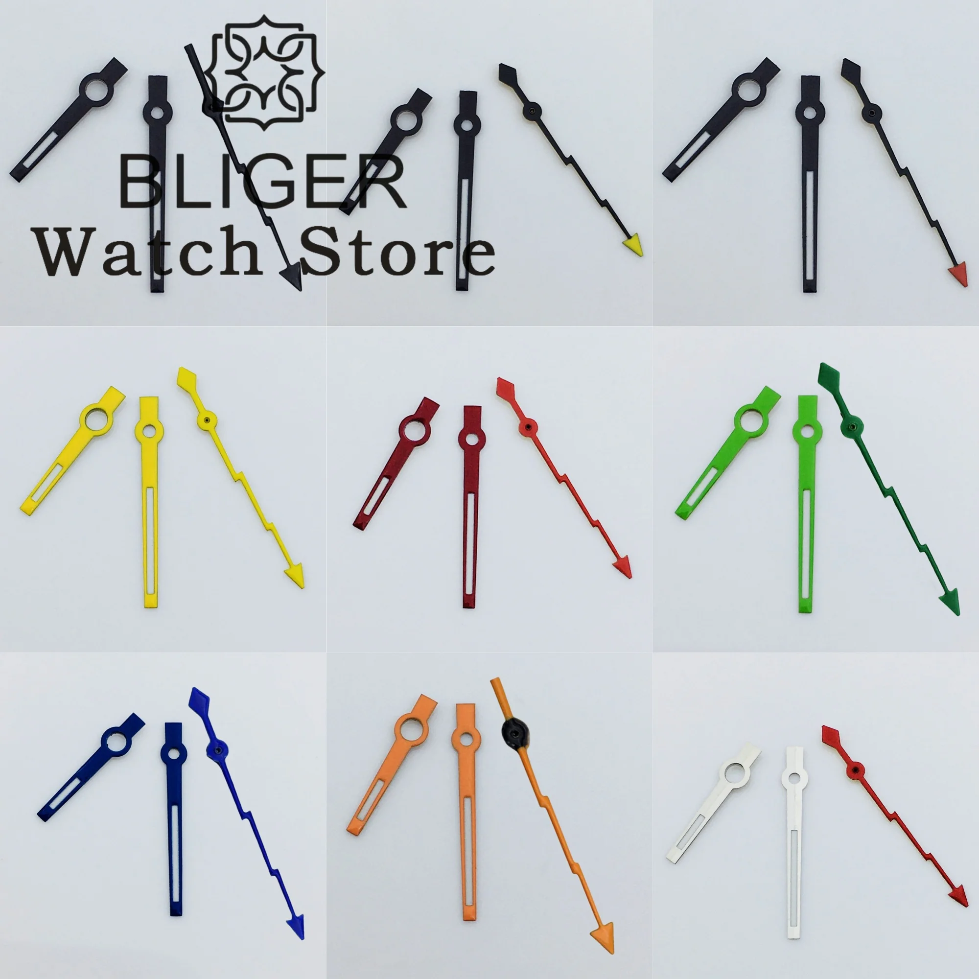 BLIGER NH35 Watch Hands Lightning Second Hands Black Blue Green Red Silver Watch Pointer for NH34 NH35 NH36 NH38 NH39 Movement